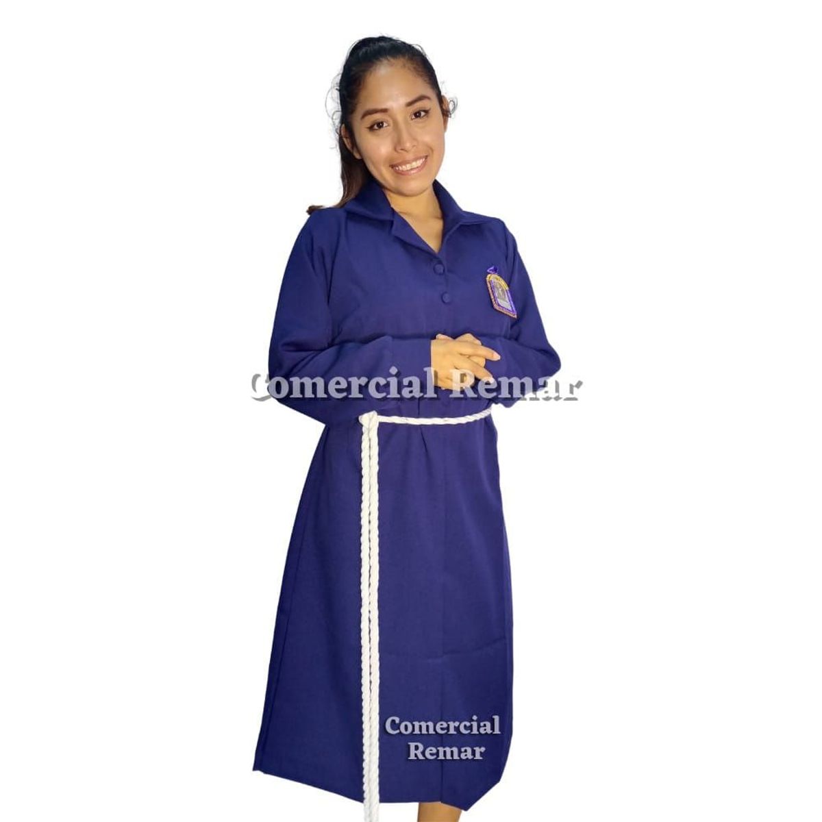 GENERICO - Hábito Morado del Señor de los Milagros para Dama Cuello Botones