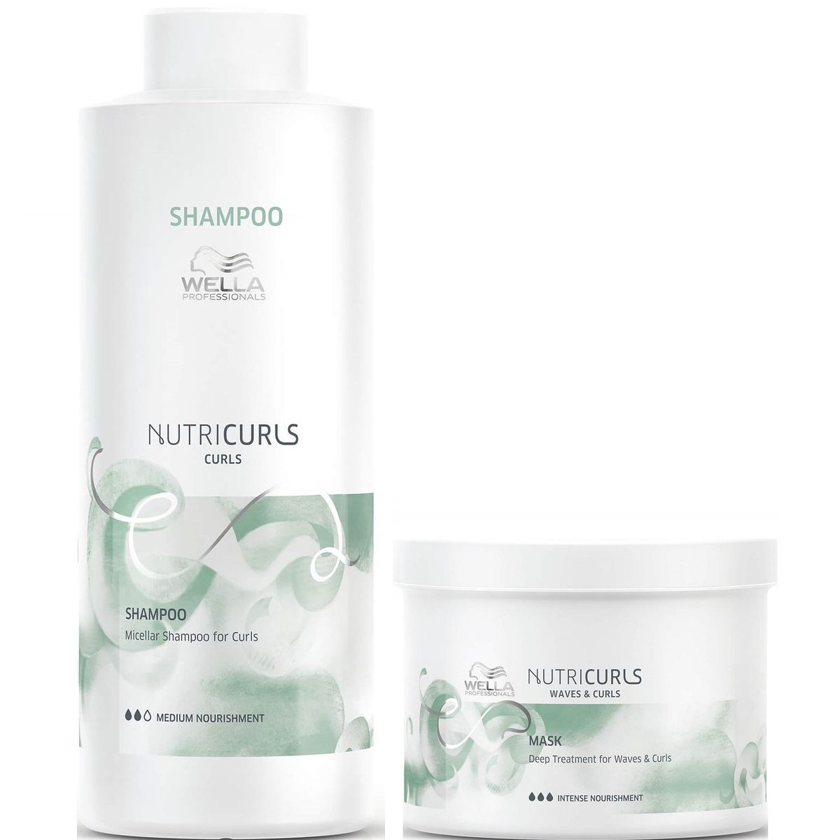 WELLA - Shampoo Micelar para Rizos 1000ml + Mascarilla 500ml Wella Nutricurls
