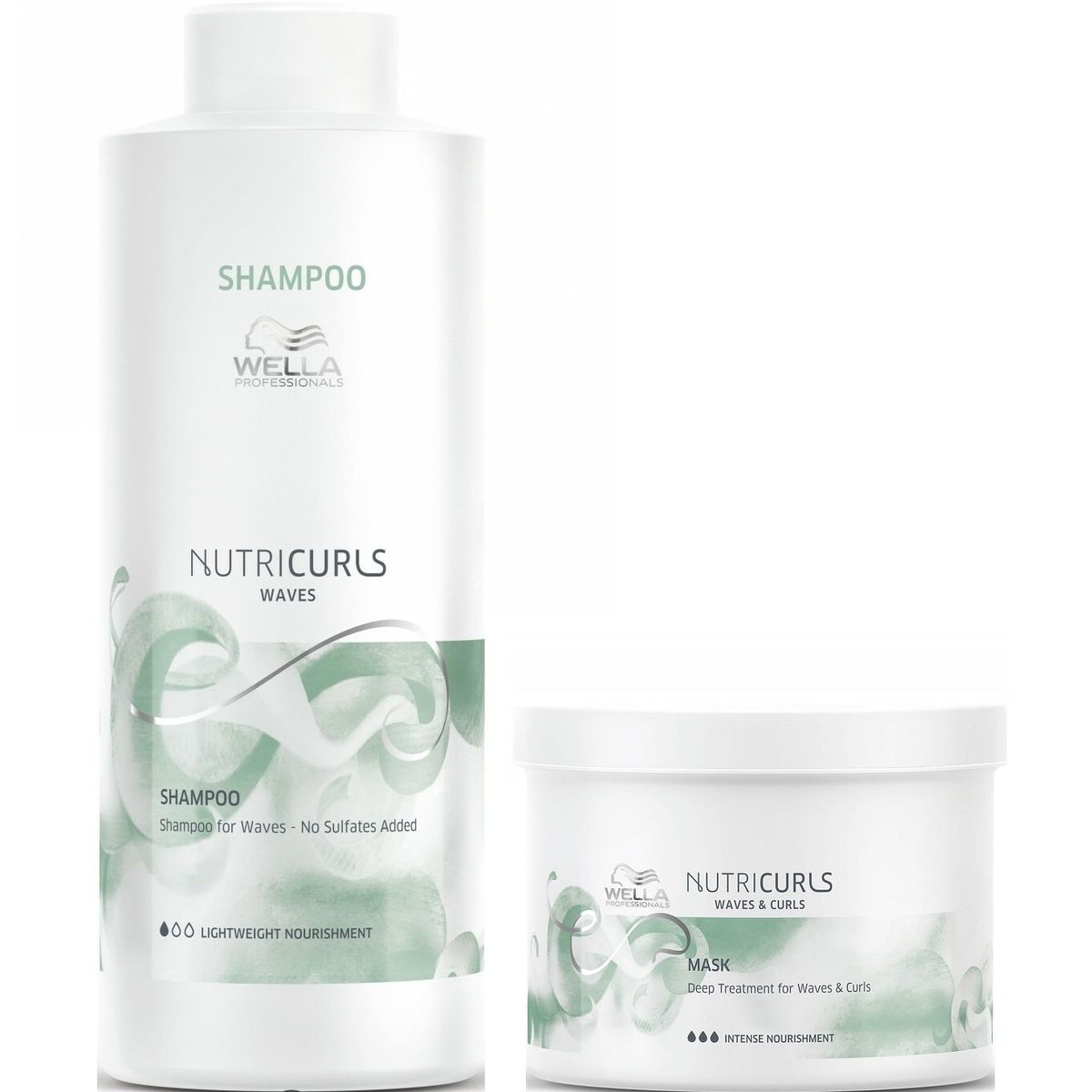 WELLA - Shampoo para Ondas 1000ml + Mascarilla 500ml Wella Nutricurls