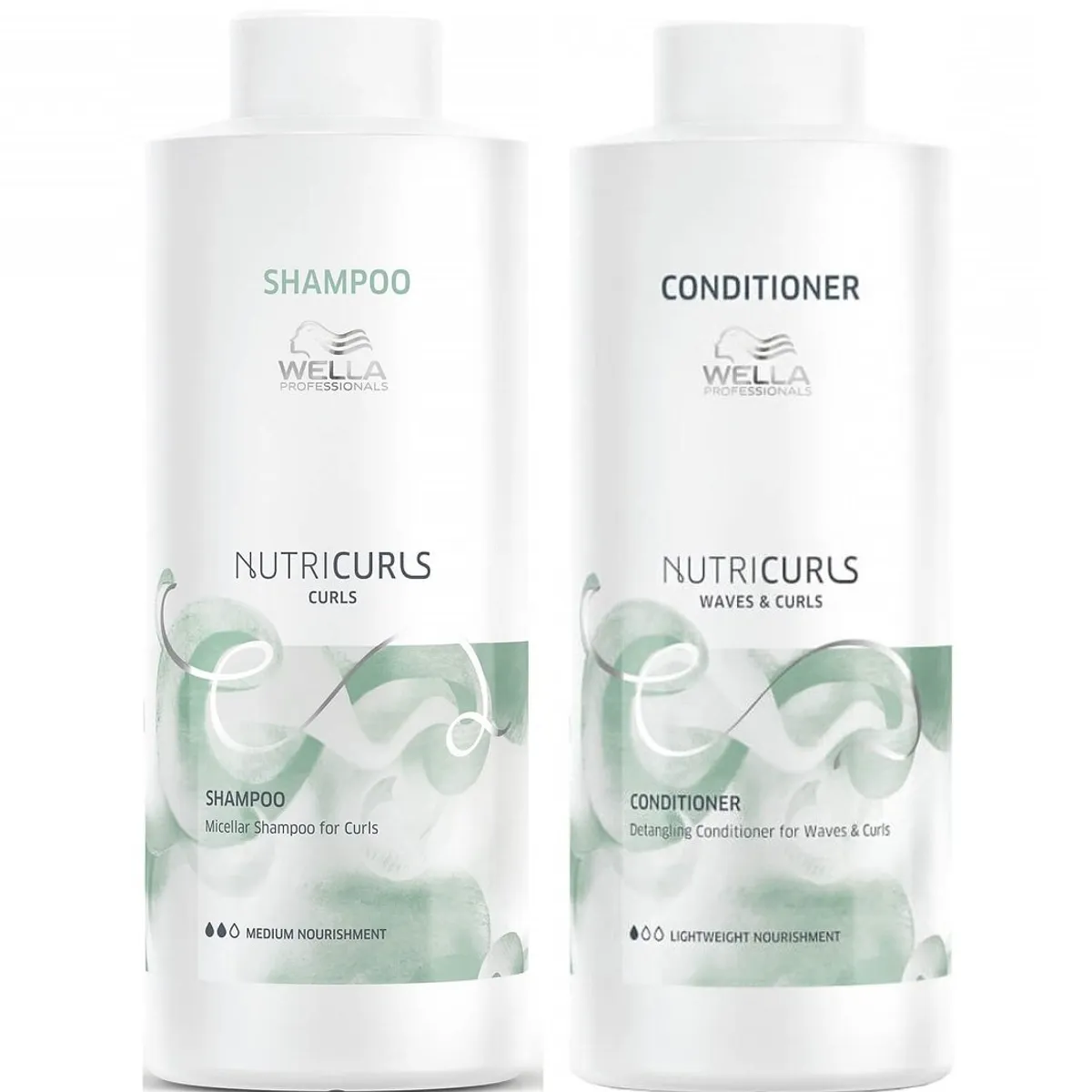 WELLA - Shampoo para Rizos 1000ml + Acondicionador 1000ml Wella Nutricurls