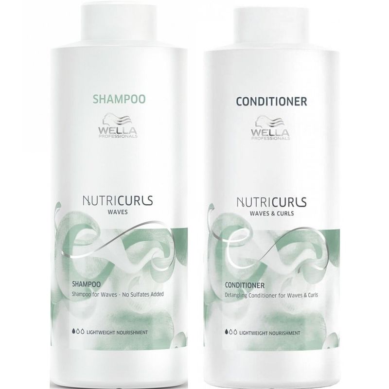 WELLA - Shampoo para Ondas 1000ml + Acondicionador 1000ml Wella Nutricurls