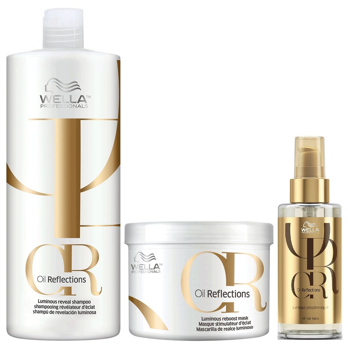 WELLA - Shampoo 1000ml + Mascarilla + Aceite Wella Oil Reflections