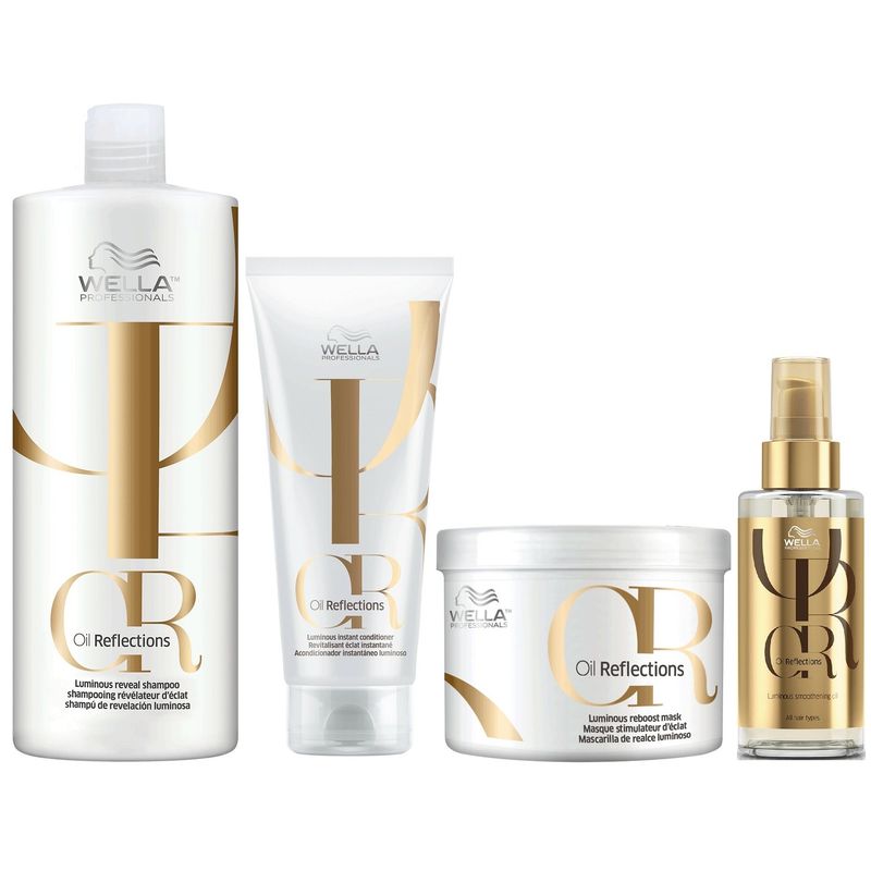 WELLA - Shampoo 1000ml + Conditioner +Mascarilla +Aceite Wella Oil Reflections