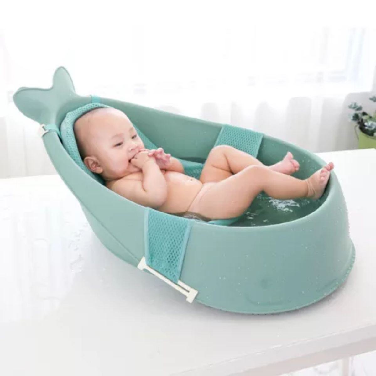 GENERICO - BAÑERA  BALLENA CELESTE CON HAMACA