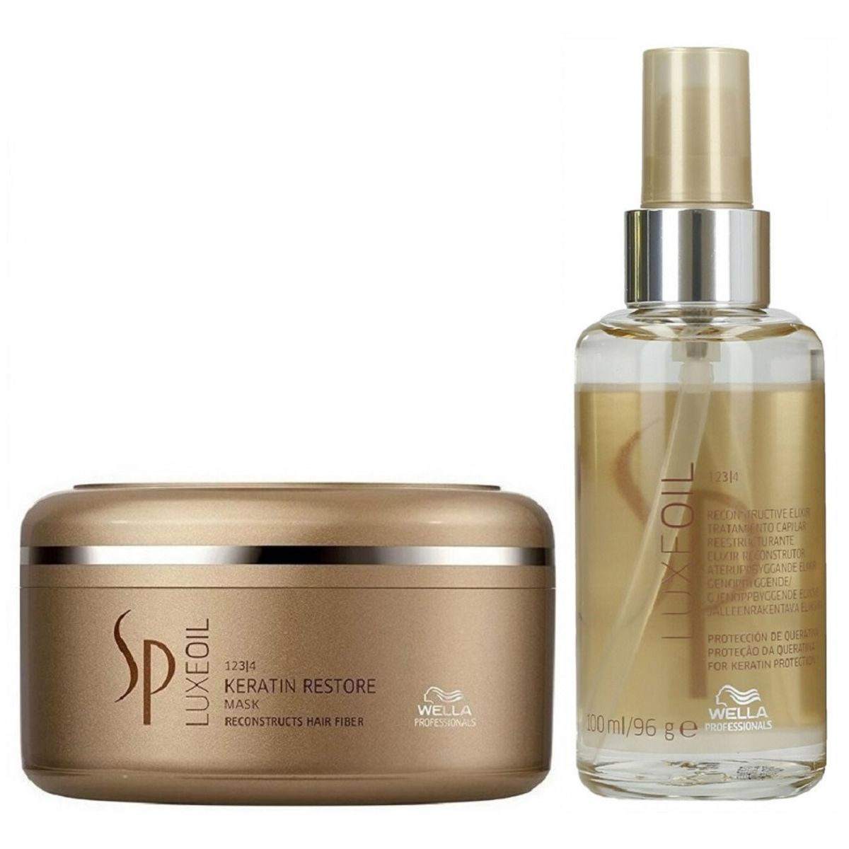 WELLA - Mascarilla con Aceite de Argán + Elixir Wella Luxe Oil Keratin