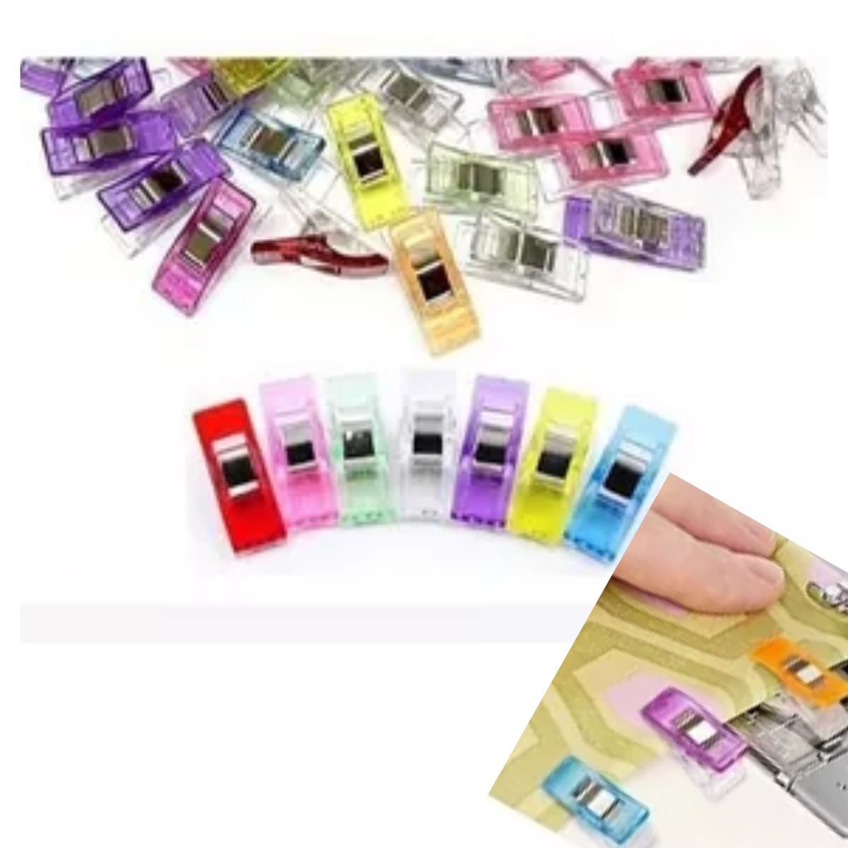 GENERICO - 24 Und. Clips Ganchos De Costura Prensatela Alfileres