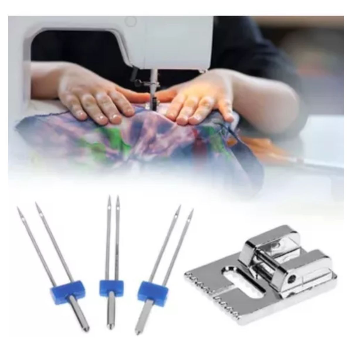 GENERICO - Aguja Doble Gemela Melliza P Maquina De Coser  Prensatela