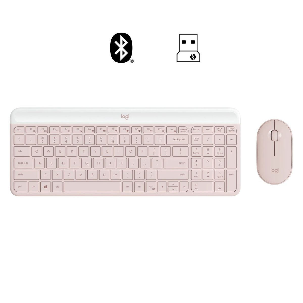 LOGITECH - KIT TECLADO Y MOUSE LOGITECH MK470 INALÁMBRICO SLIM ROSE 920-011312