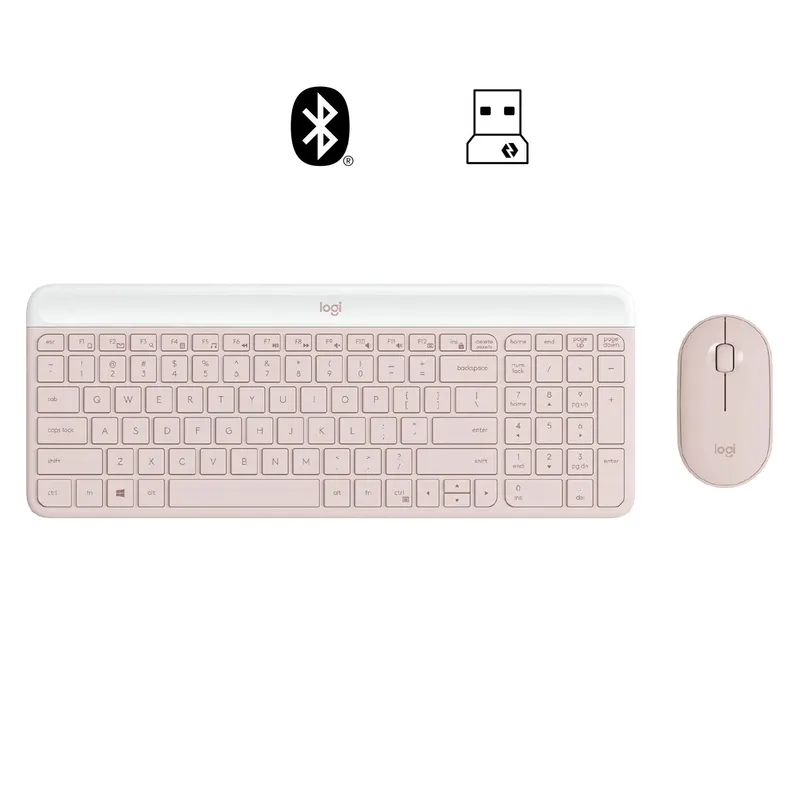LOGITECH - KIT TECLADO Y MOUSE LOGITECH MK470 INALÁMBRICO SLIM ROSE 920-011312