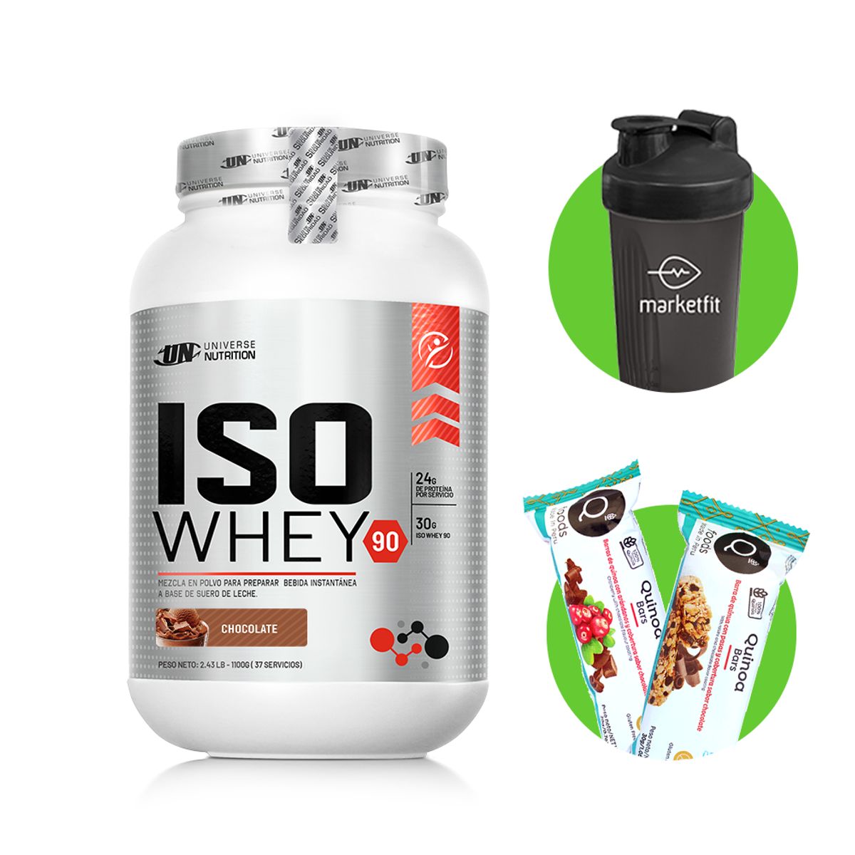 UNIVERSE NUTRITION - iso whey 1.1kg proteína un chocolate  regalos