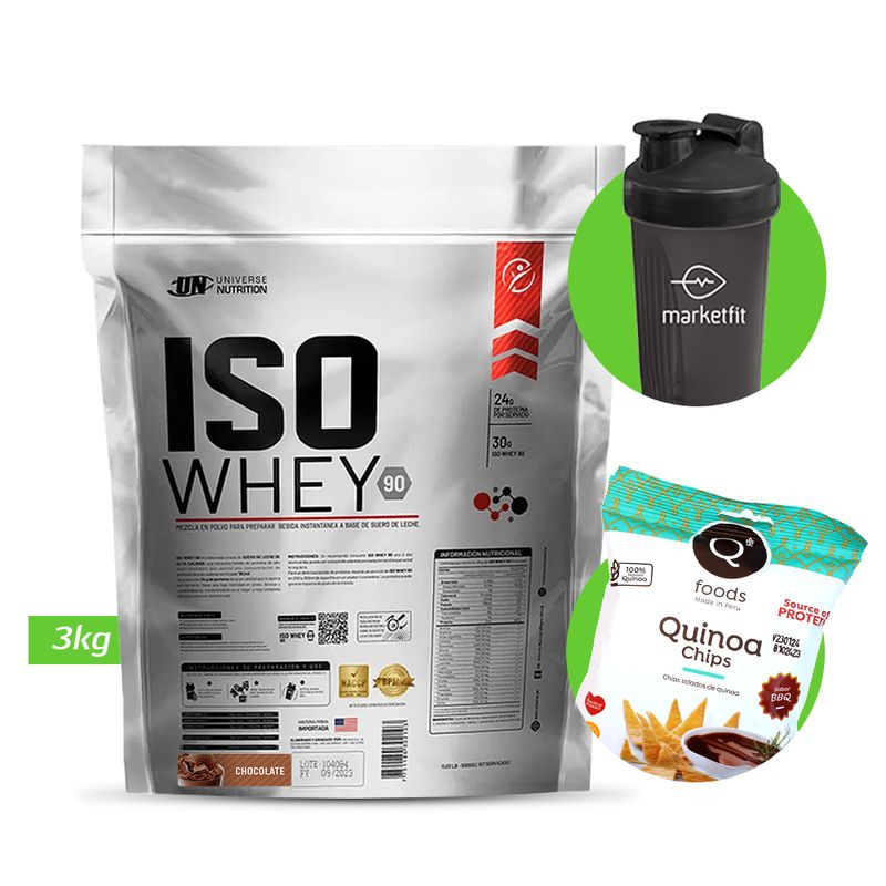 UNIVERSE NUTRITION - ISO WHEY 3 KG PROTEINA UN CHOCOLATE + REGALOS