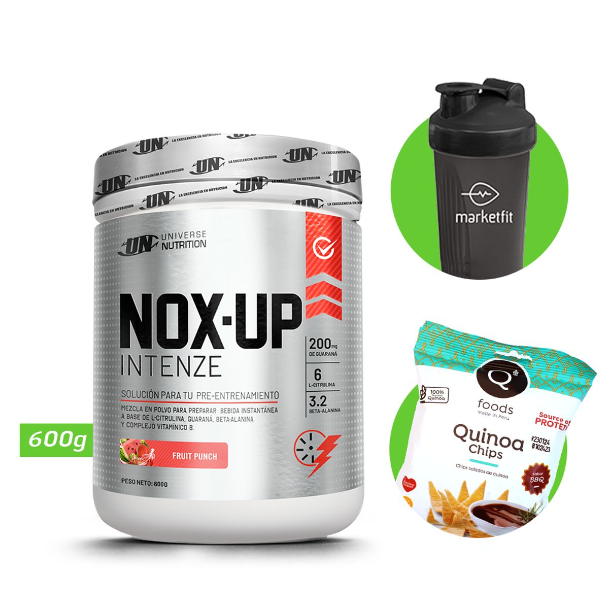 UNIVERSE NUTRITION - Nox up intenze 600gr pre entreno un fruit punch + regalos