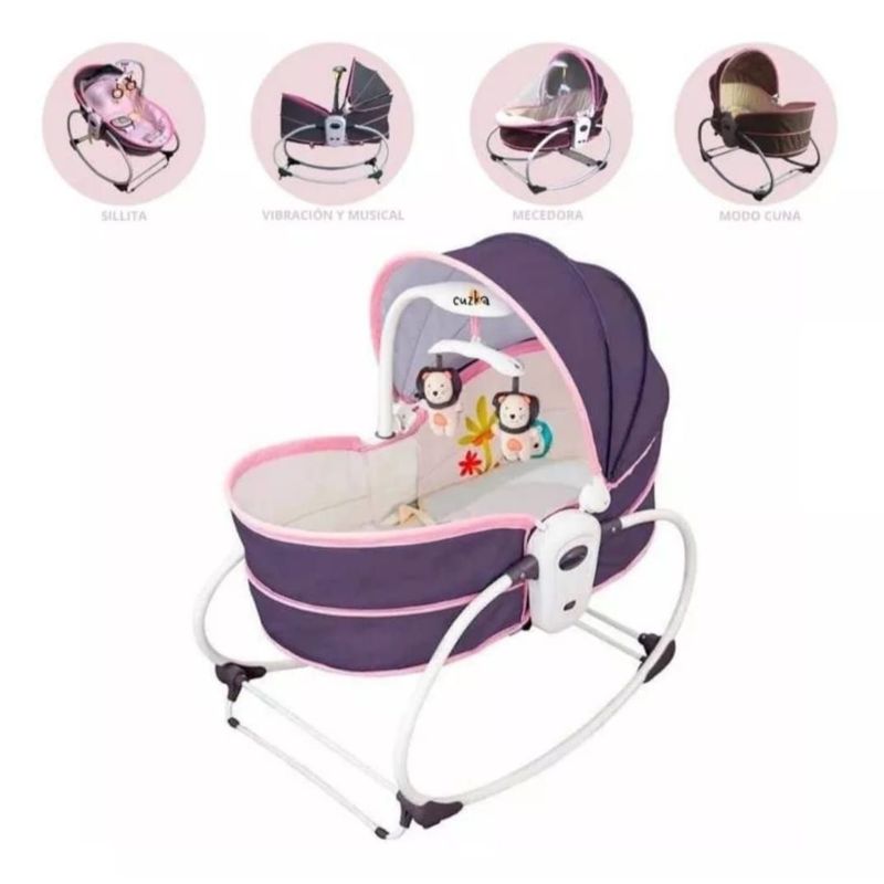 IDEAL - Mecedora para bebe convertible moises musical 5 en 1