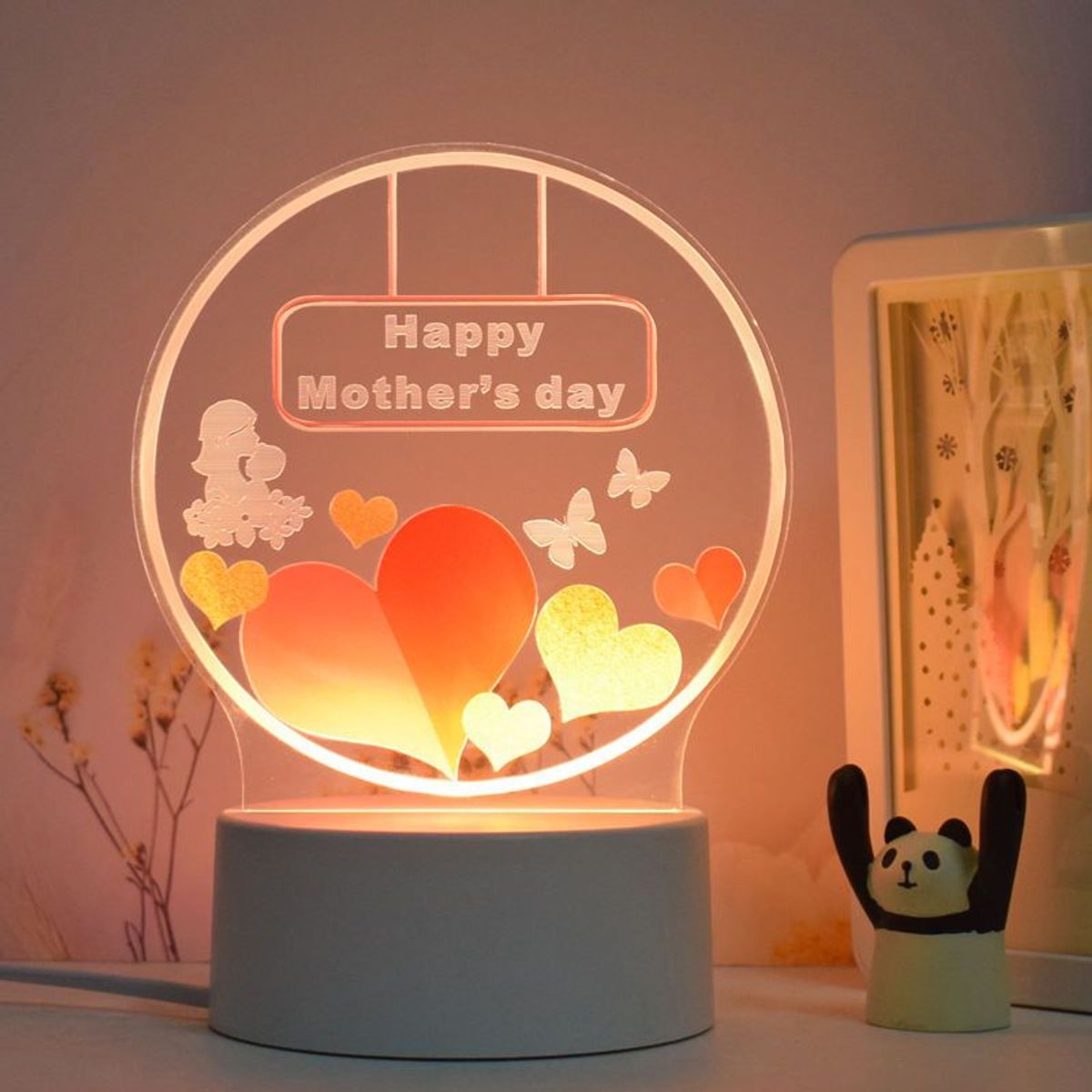 GENERICO - Lámpara LED  acrílico 3D regalo para el día de la madre - Mother's