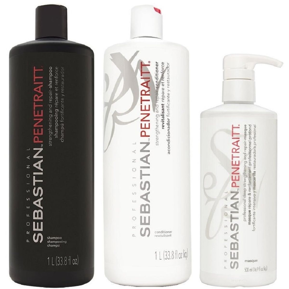 SEBASTIAN - Shampoo Reparador 1000ml Conditioner Mascarilla Sebastian Penetraitt