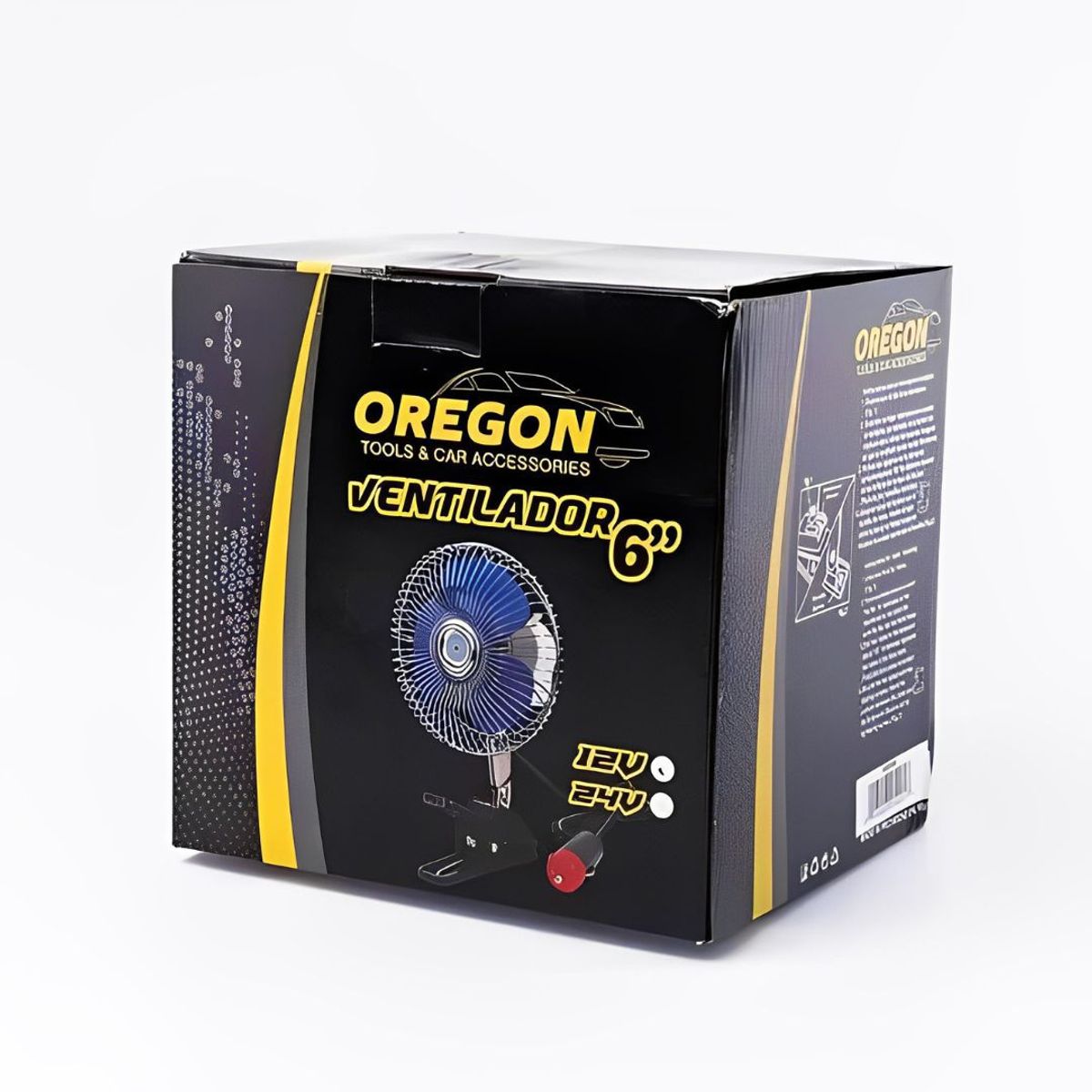 OREGON - Ventilador Giratorio Auto 6 PuLG 24v Gancho Cigarrera