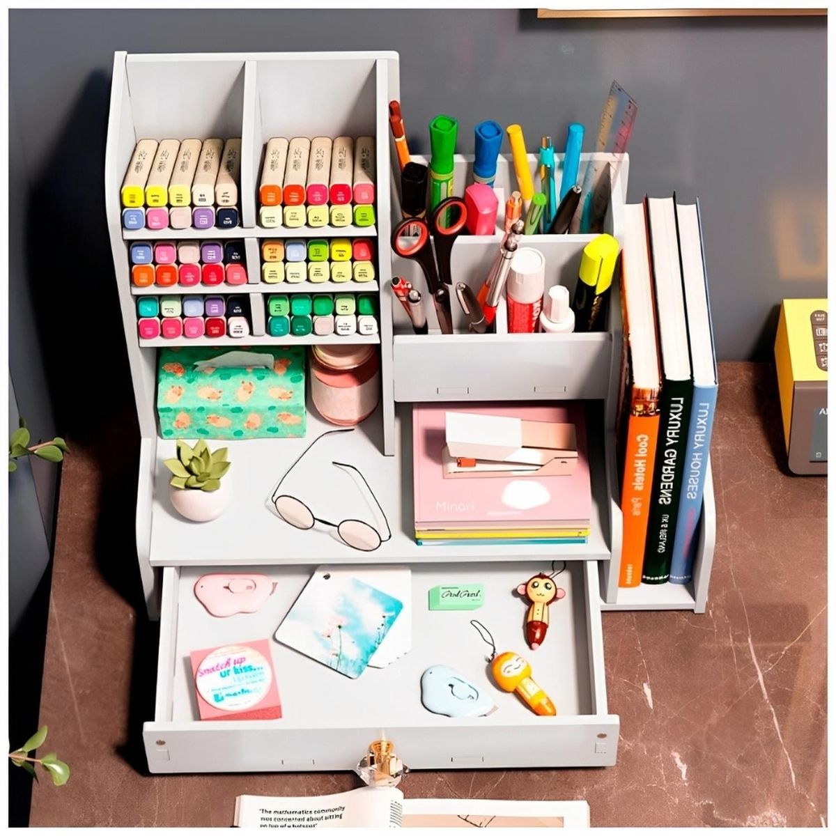 MINARI - Organizador de Escritorio Oficina y Papelería Estante 84L