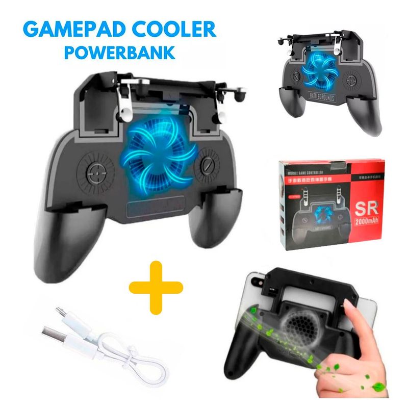 GENERICO - Mando Gatillos Celular Cooler RECARGABLE USB -PUBG FORNITE FREEFIRE