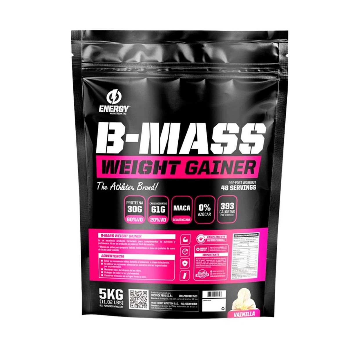 ENERGY NUTRITION - Ganador de peso B-Mass 5 kg Vainilla