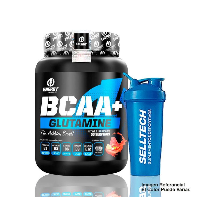 ENERGY NUTRITION - Aminoácidos Energy Nutrition Bcaa+Glutamine 500gr Fruit Punch