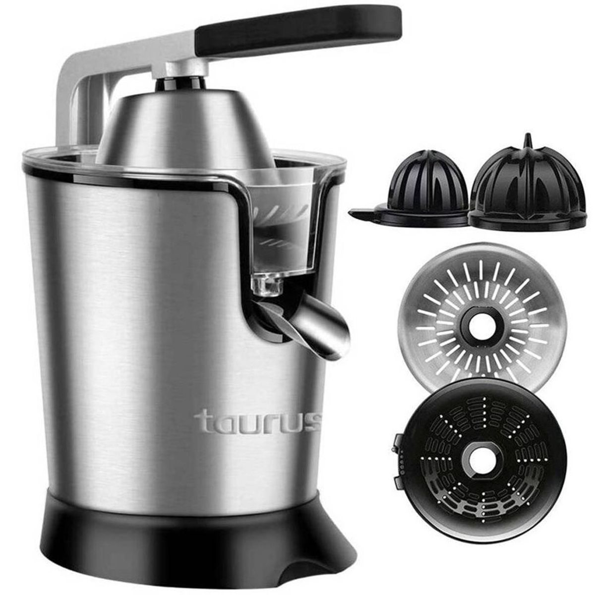 TAURUS - Exprimidor de Naranja Taurus 300 Watts a Palanca - Acero Inoxidable