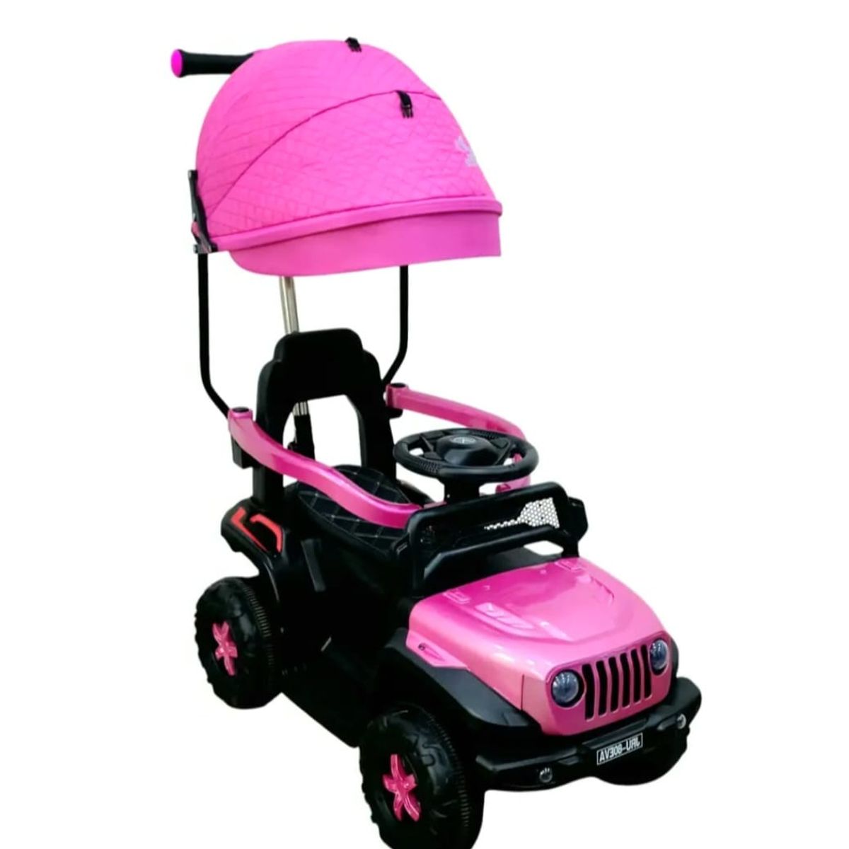 GENERICO - Carrito para Niños Jeep  Electrico Push Control Pinky