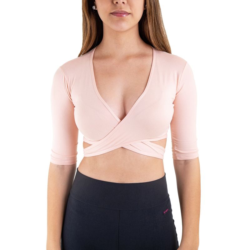 KINETIX - Top Envolvente Kinetix Anagrama Escote V Mujer Nude