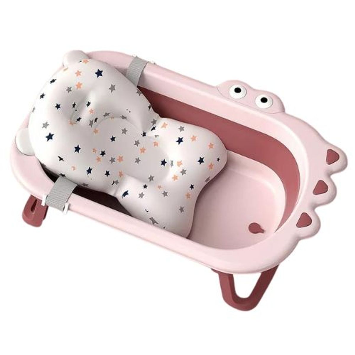 GENERICO - BAÑERA COCODRILO ROSADA CON COLCHON