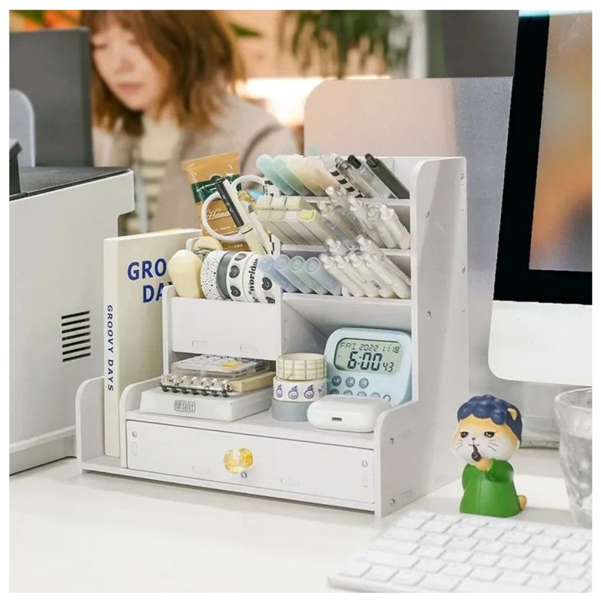 GENERICO - Caja Organizador de Plumones Lapiceros Porta Libros SJ-159