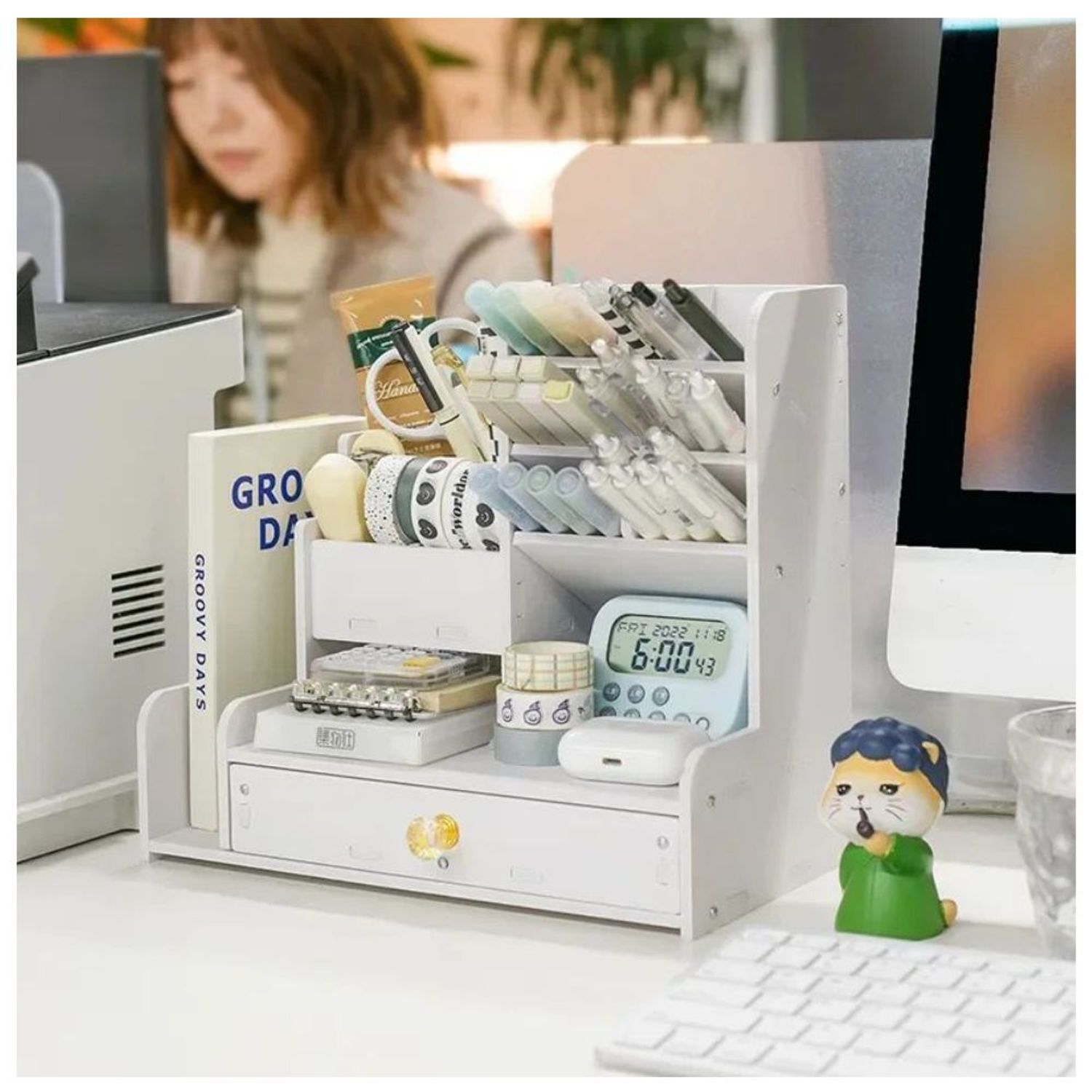 Caja Organizador de Plumones Lapiceros Porta Libros SJ-159