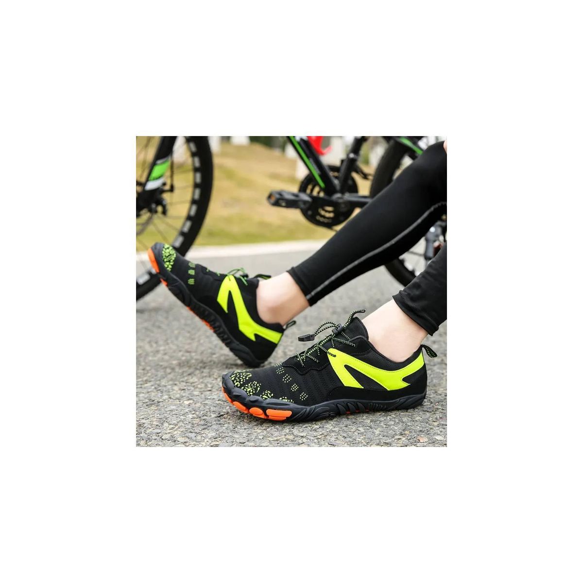 AQUA&MODA - Zapatillas de ciclismo aquamoda Unisex HB1ARA Raya amariila - Negro_.