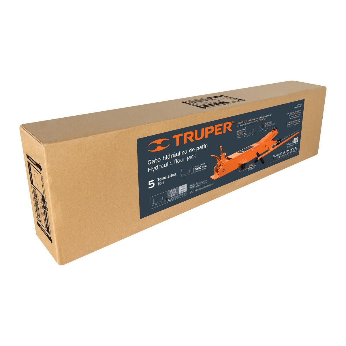 TRUPER - Gata tipo lagarto profesional 5 toneladas de elevación rápida truper