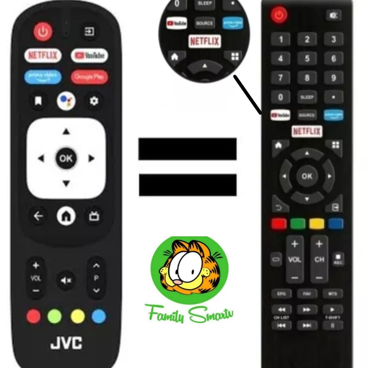 UNIVERSAL - Control Remoto Para Tv Smart Jvc Modelo Rm-c3287  Pilas