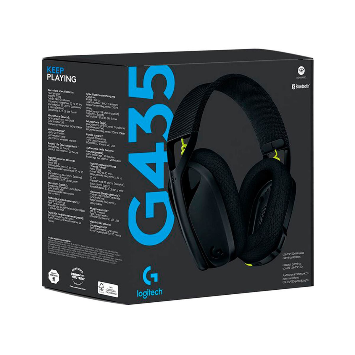 LOGITECH - AUDIFONO LOGITECH G435 INALÁMBRICO  BLUETOOTH NEGRO 981-001049