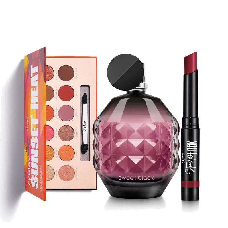CYZONE - Sweet Black Perfume de Mujer con Sombras y Labial