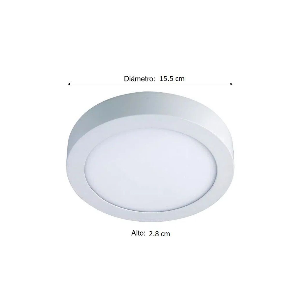 EXTRALED - Lampara led de techo para sobreponer circular 12w luz blanca-extraled
