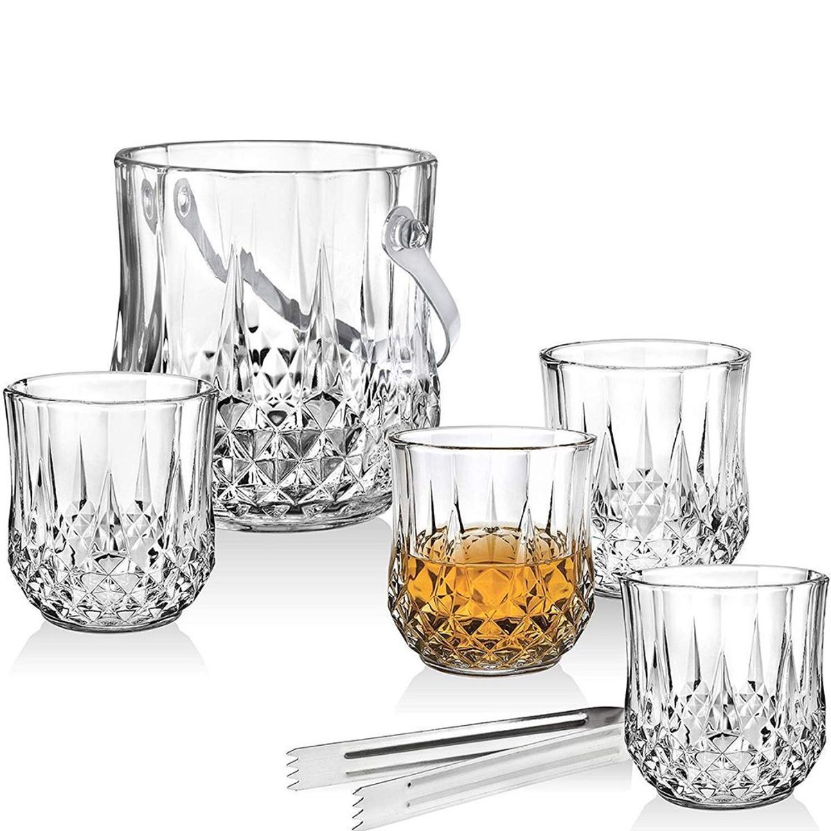 HYGGE - Hielera de Vidrio Set de 5 PCS Hielera más 4 vasos