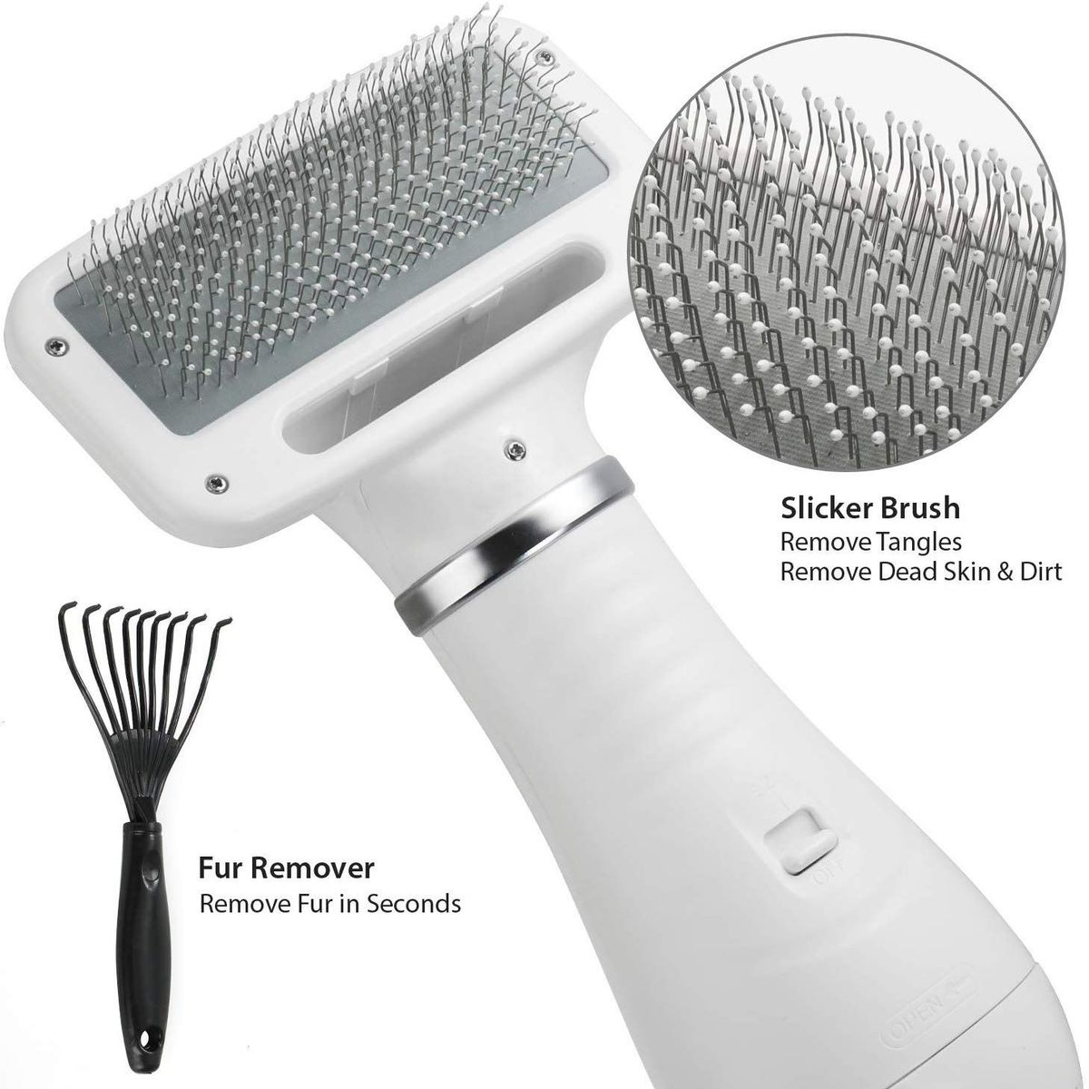 OEM - Secador de pelo portátil 2 en 1 para perros y gatos