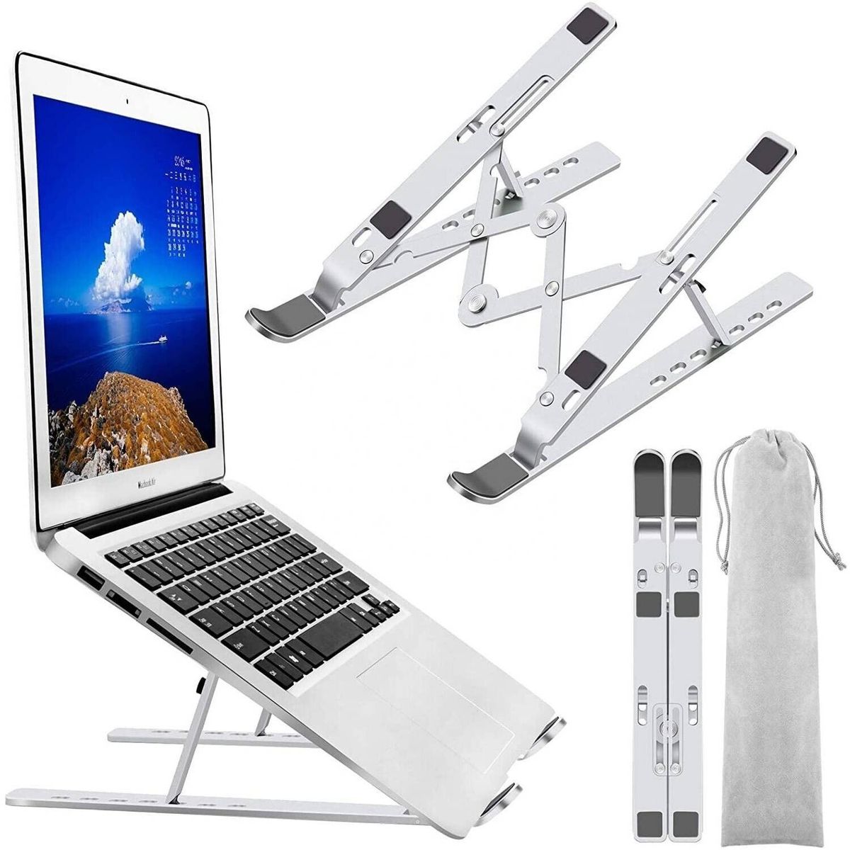 KAST PE - Soporte plegable de aluminio para laptop con funda