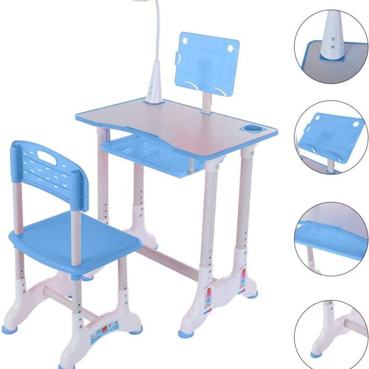 OEM - Escritorio Escolar Ergonómica Ajustable Con Silla Y Lampara Minnie