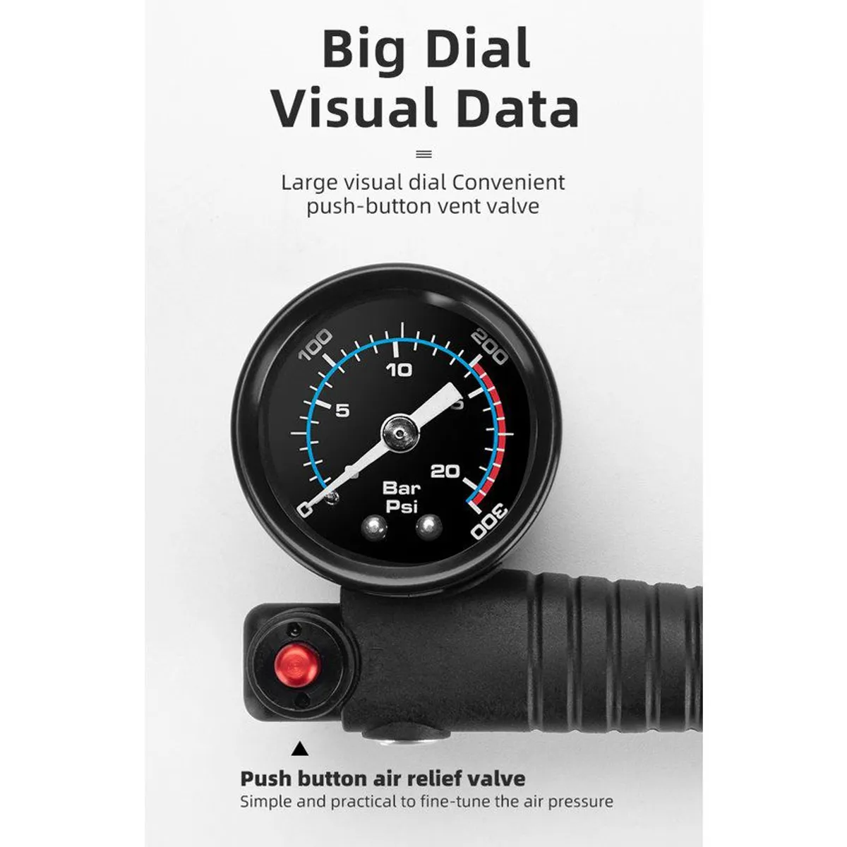 ROCKBROS - Inflador de suspension para bicicleta, 300 psi