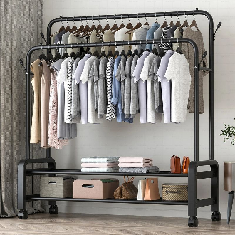 GENERICO - Estante Organizador Ropa Perchero Con Ruedas Premium