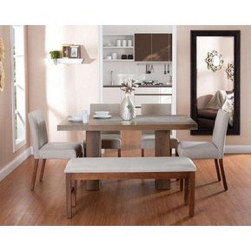 MOBILIARI - Mobiliari Juego De Comedor 4 Sillas + Banqueta Diana Beige.