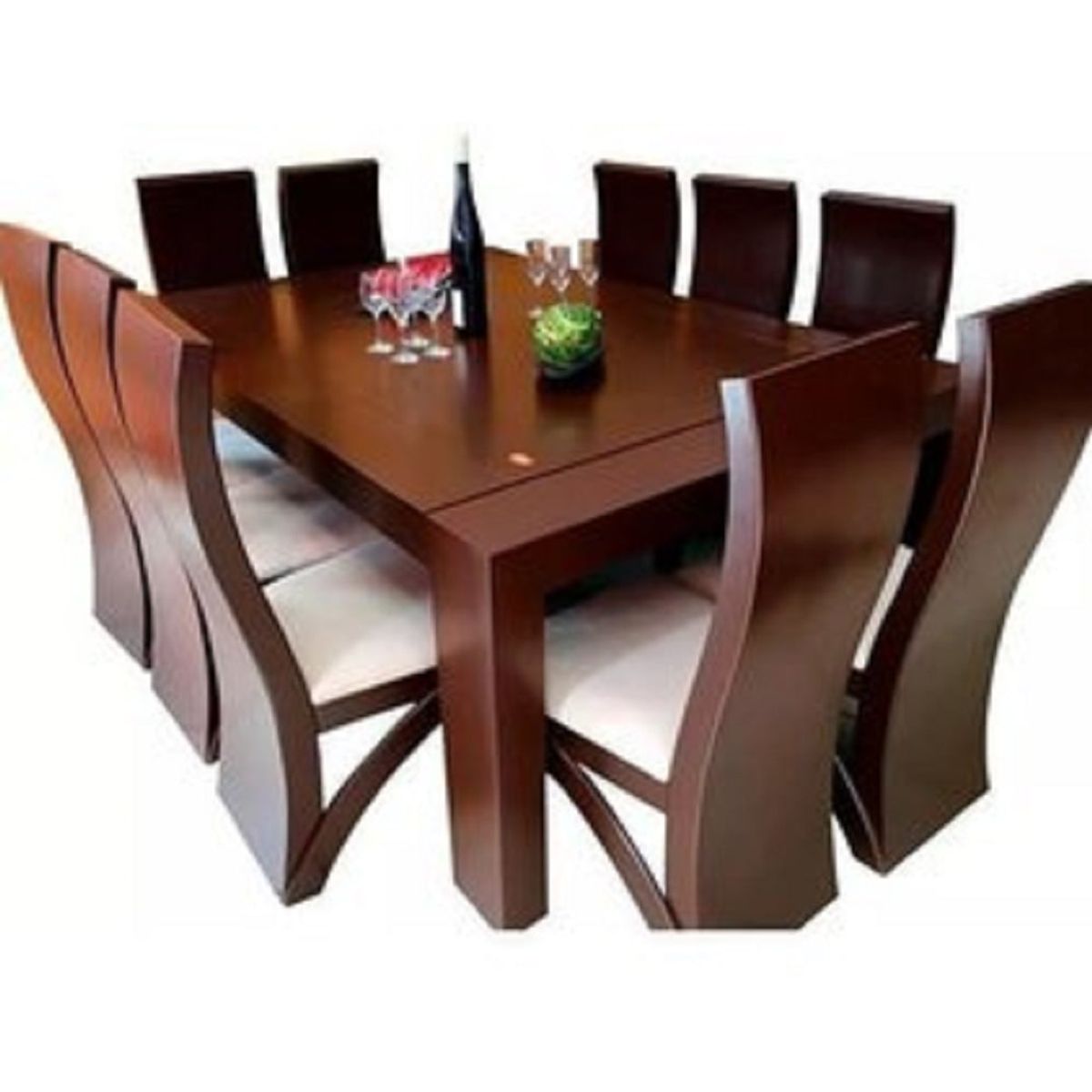 MOBILIARI - Mobiliari Juego De Comedor 10 Sillas Ailee Nogal