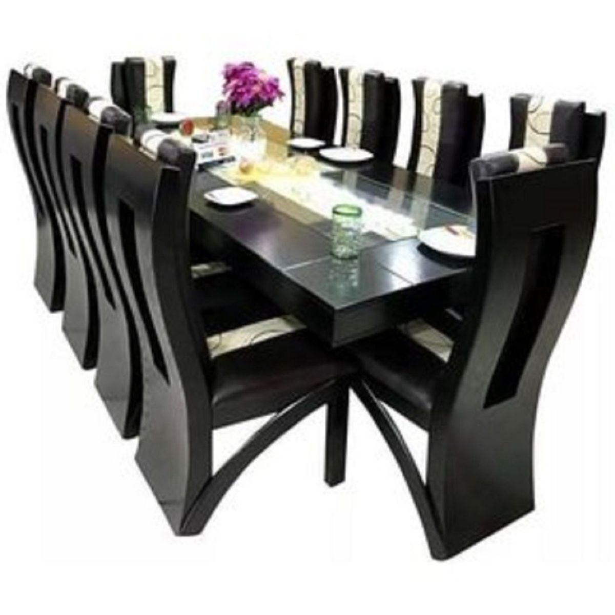MOBILIARI - Mobiliari Juego De Comedor 10 Sillas Glass Negro