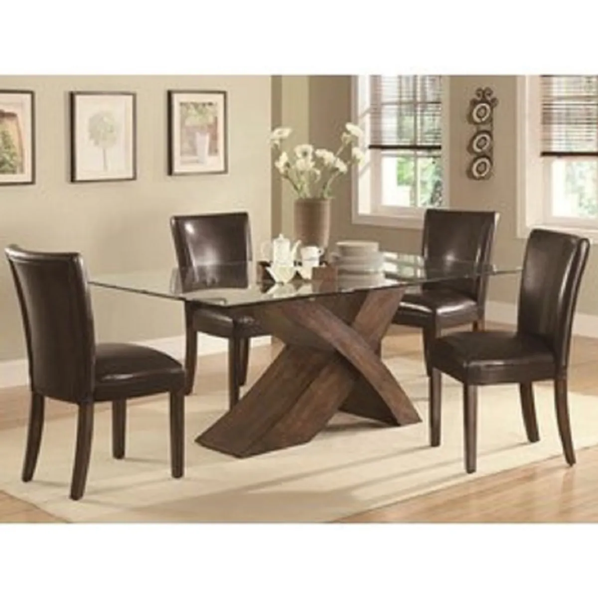 MOBILIARI - Mobiliari Juego De Comedor 4 Sillas Young Marron.