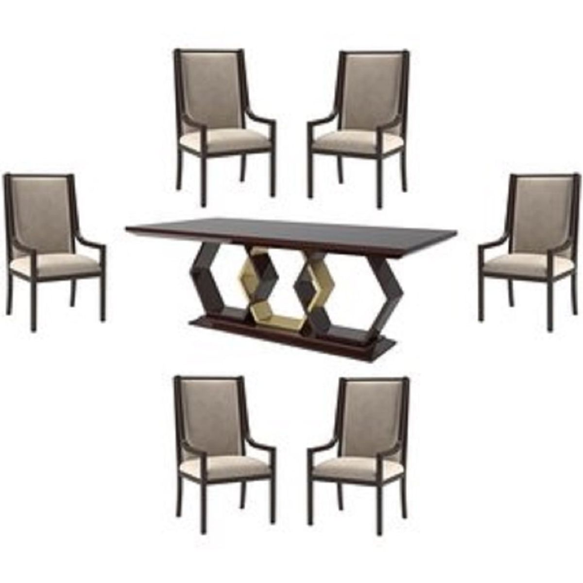 DMUEBLES - Comedor 6 Sillas + Mesa Candace Gris