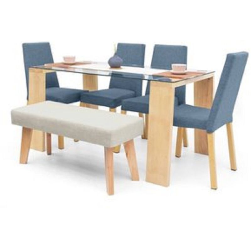 MOBILIARI - Mobiliari Juego De Comedor 4 Sillas Alessia Nogal Oscuro.