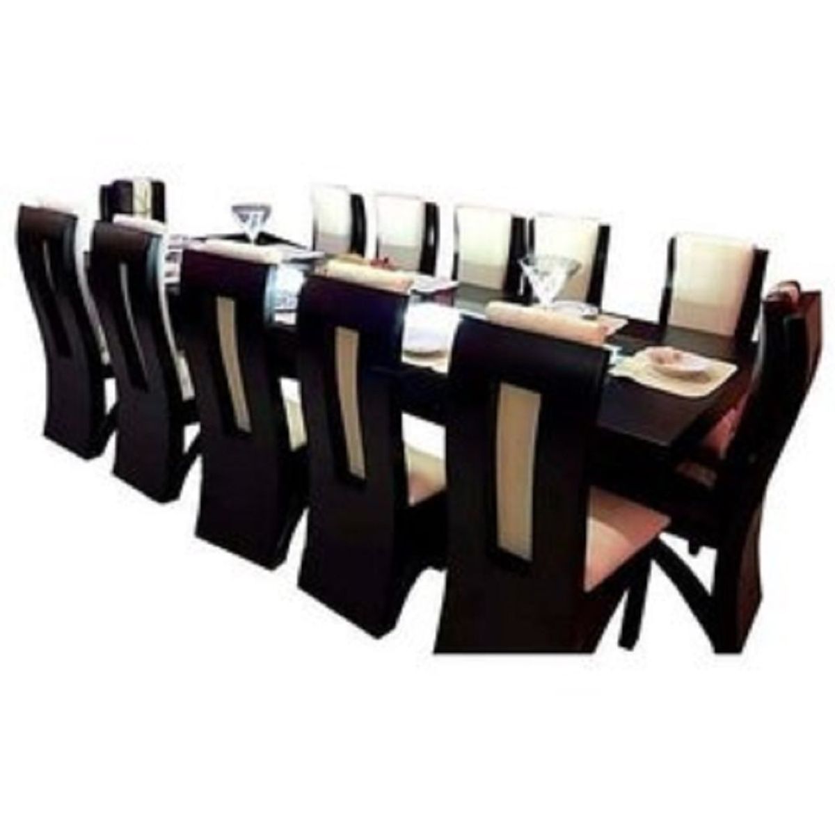 MOBILIARI - Mobiliari Juego De Comedor 12 Sillas Vip Negro