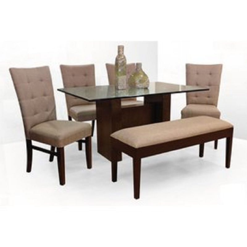 MOBILIARI - Mobiliari Juego De Comedor 4 Sillas + Banqueta Cedric Beige.
